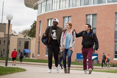 image of students walking on RWU campus