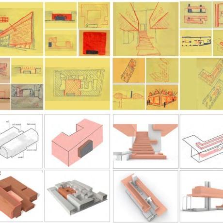 A collage of student architecture work