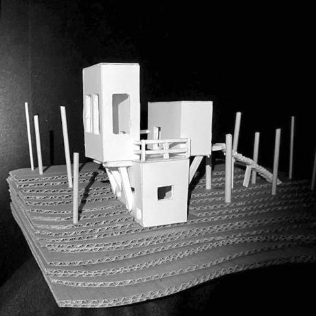 一个学生建筑模型的图像