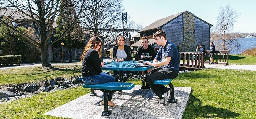 Students sitting around a table